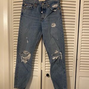 Levi’s Wedgie Distressed Blue Jeans